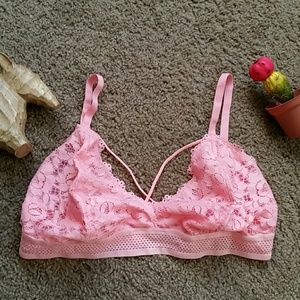 Xhileration pink triangle bralette